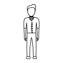 avatar bartender icon over white background vector illustration