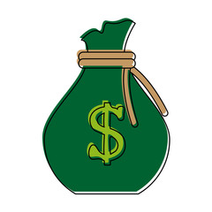 Bag of money icon vector illustration graphic design