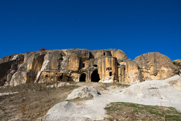 Old cave Bizantyan church in the Phrygian valley Turkey