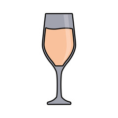 champagne glass icon over white background vector illustration