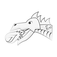 Dragon head game item icon vector illustration graphic design