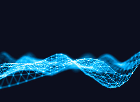 Abstract futuristic geometrical and science color neon background with space for copy. Plexus connection backdrop. Business presentation concept. Medical structure and artificial intelligence