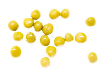 Marinated green peas on a white background