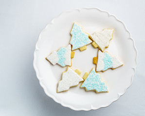 Christmas different form cookies winter selebration background.