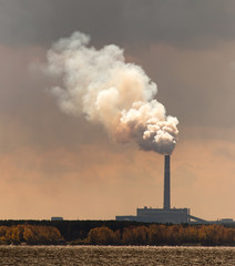 Smoke from pipes from a metallurgical plant