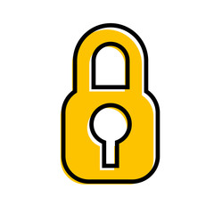 security padlock data digital social media button vector illustration