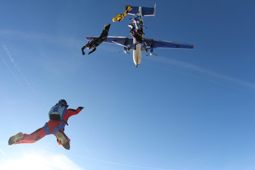 Naklejka na ściany i meble Group skydiving