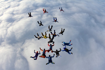 Naklejka na ściany i meble Group skydiving