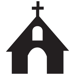 Church Icon Flat Graphic Design