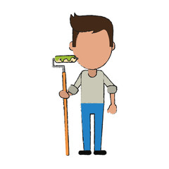 Painter worker avatar Icon vector illustration graphic design