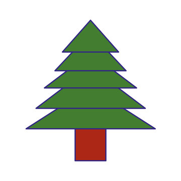 christmas tree decoration traditional holiday vector illustration