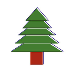 christmas tree decoration traditional holiday vector illustration