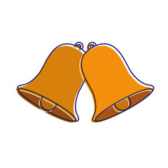 decorative christmas bells ornament icon vector illustration