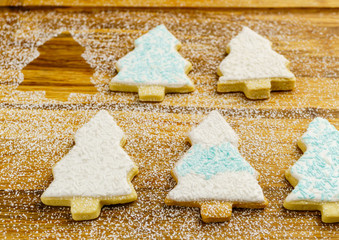 Christmas different form cookies winter selebration background.