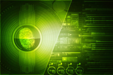 Fingerprint Scanning Technology Concept 2d Illustration