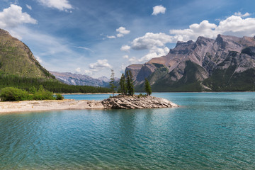 Minnewanka lake in Canadian Rockies, Banff National Park, Canada.