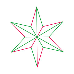 decorative christmas star ornament icon vector illustration