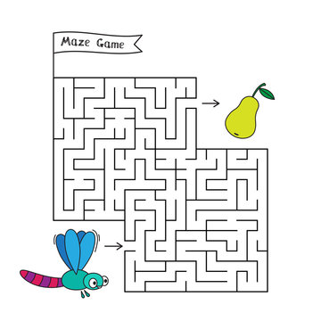 Cartoon Dragonfly Maze Game
