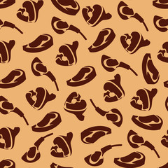 Vector seamless pattern with meat