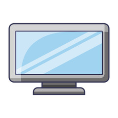 monitor display of computer gadget wireless technology vector illustration