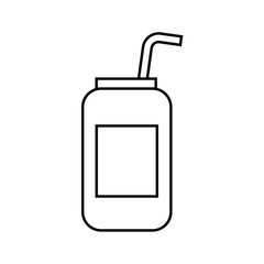 energy drink can with straw concept vector illustration