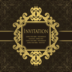 Vintage invitation with frame. Can be used as wedding invitation
