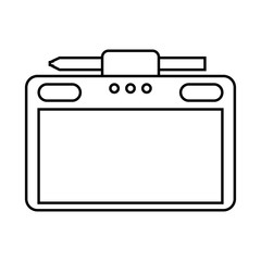 graphic tablet with pen digital work equipment gadget digital vector illustration