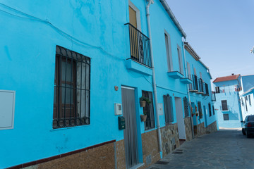 Fototapeta na wymiar The Blue City Of Juzcar Andalucia, Spain
