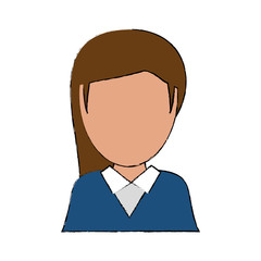 Woman faceless avatar icon vector illustration graphic design