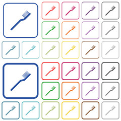 Toothbrush outlined flat color icons