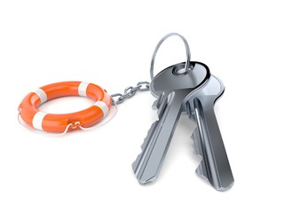 Door keys with life buoy