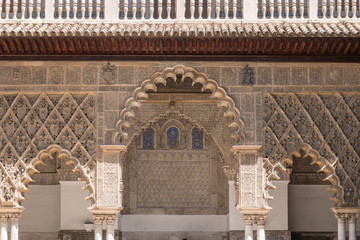 Moresque ornaments from Alhambra Islamic Royal Palace, Granada, Spain. 16th century