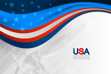 Flag of USA background for independence, veterans, memorial day and other events, Vector illustration Design