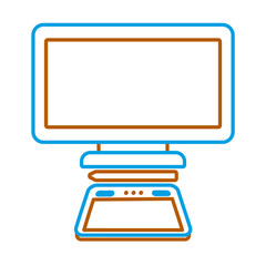 graphic tablet computer gadget designer tool vector illustration