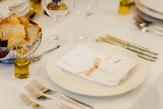 table setting on a wedding reception