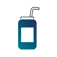 Fototapeta premium energy drink can with straw concept vector illustration