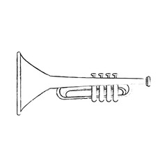 Trumpet music instrument icon vector illustration graphic design