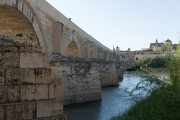 Roman Bridge and Guadalquivir river, Great Mosque, Cordoba, Spain