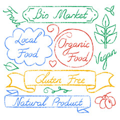 Set of eco food lettering