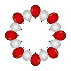 lovely balloons circle trendy ideal for celebration festive vector illustration