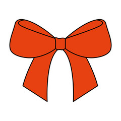 cute bow ribbon tied decoration ornament vector illustration