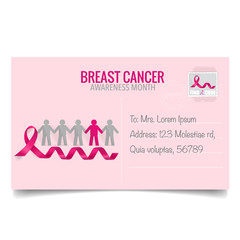 Breast Cancer Awareness Month background design. Breast cancer awareness pink ribbon. Vector Illustration