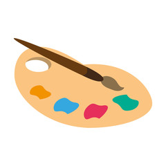 Paint palette and brush icon vector illustration graphic design