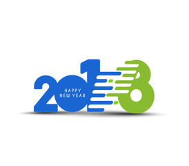 Happy new year 2018 Text Design.