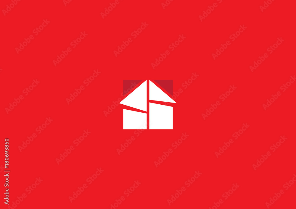 Wall mural house property building logo template