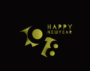 Happy new year 2018 Text Design.