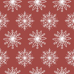 Naklejka na ściany i meble Seamless pattern with snowflakes
