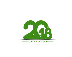 Happy new year 2018 Text Design.