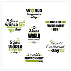 Fototapeta premium World Environment Day Badges Set