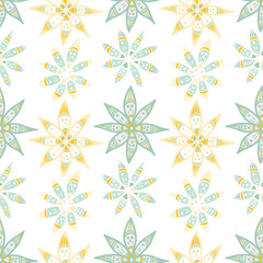 Floral seamless floral pattern in doodle style. 
